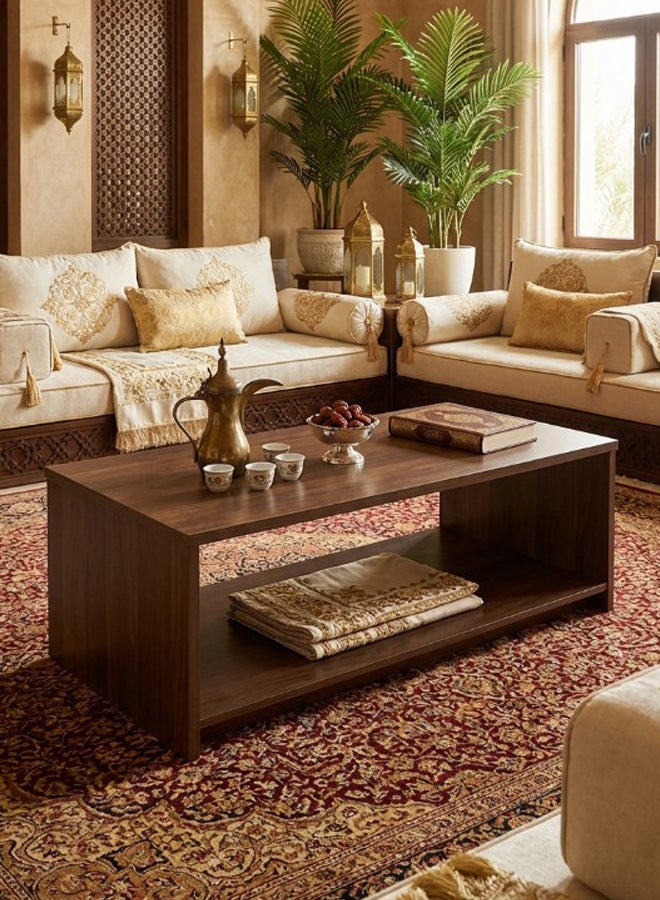 ليفينج طاولة قهوة خشبية مركزية 120 × 60 سم - Image 2